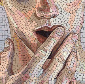 Secret Silence Mosaic Art – Close-up Portrait