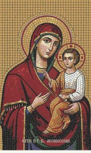 Virgin Mary and Child Jesus Mosaic Art – Classical Style