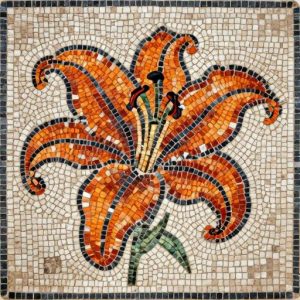 Orange Lily Mosaic Art – Opus Tessellatum