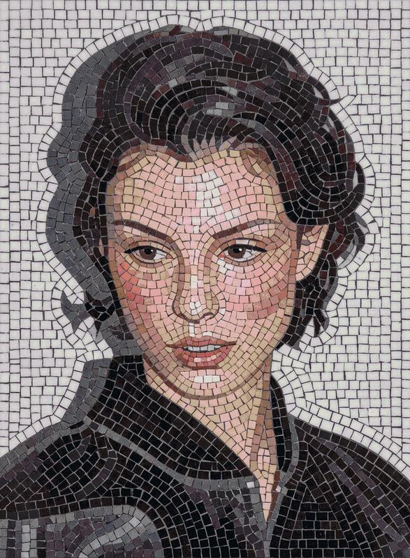 Elegant Woman Mosaic Portrait - 60x81 cm