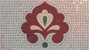 Classic Red Floral Mosaic Art – 60×60 cm