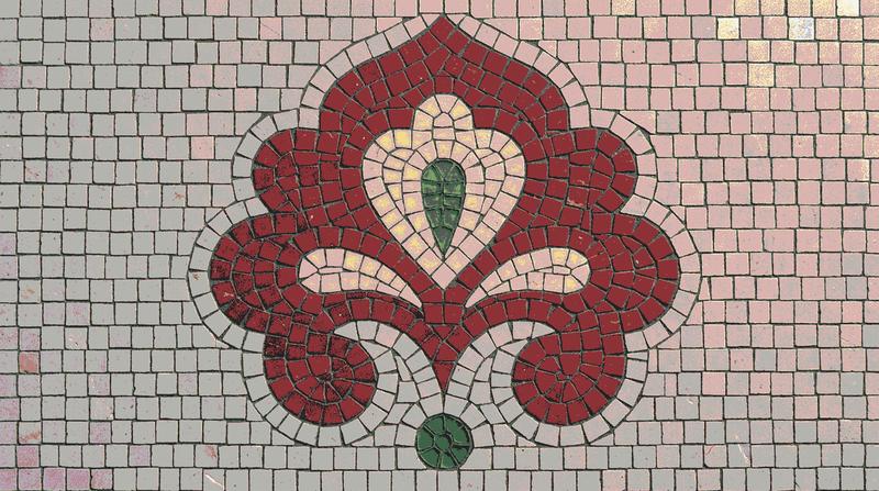 Classic Red Floral Mosaic Art - 60x60 cm