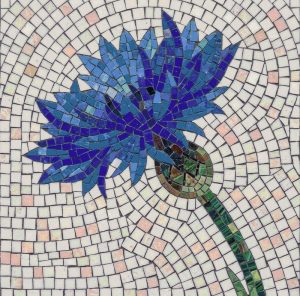 Blue Cornflower Mosaic Art – 20×20 cm