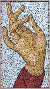 Divine Blessing Mosaic Art – Golden Hand
