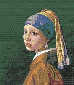 Mosaic Art: Girl with a Pearl Earring Portrait
