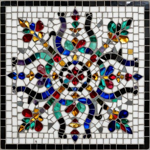 Colorful Symmetrical Abstract Mosaic Art
