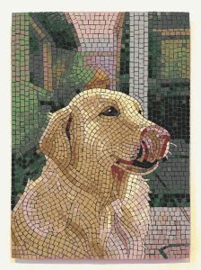 Golden Retriever Mosaic Art – Elegant Dog Portrait