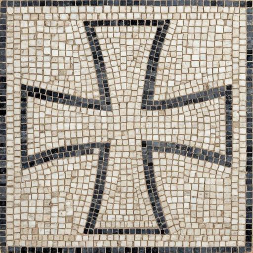 Geometric Cross Mosaic Art - Opus Tessellatum
