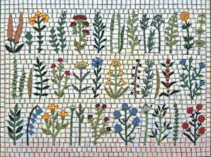 Botanical Garden Mosaic Art – Colorful Floral Study