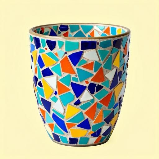 Colorful Trencadís Mosaic Glass Cup - Custom Size