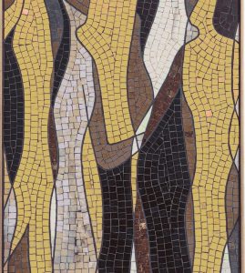 Abstract Golden Flow Mosaic Art – 179×200 cm