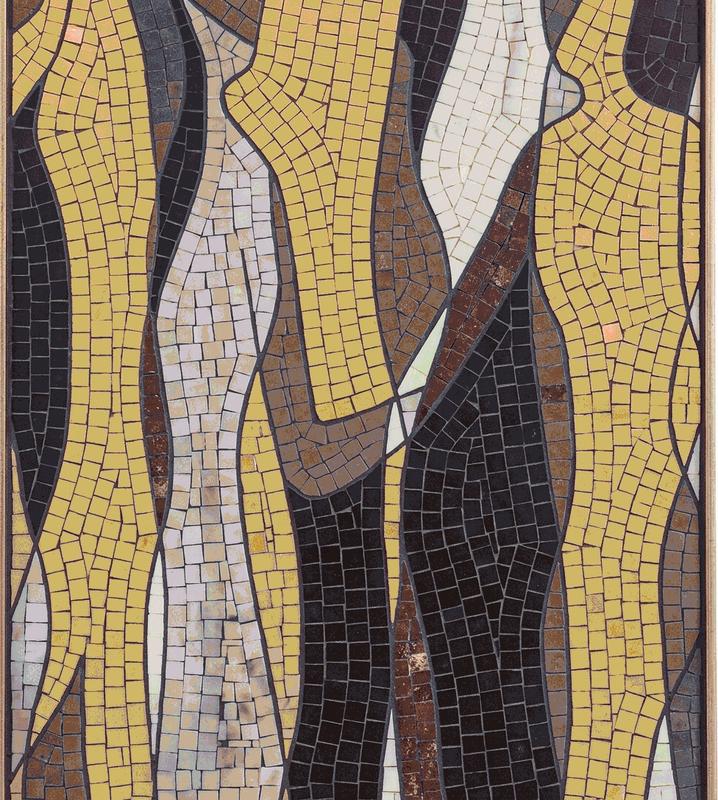 Abstract Golden Flow Mosaic Art - 179x200 cm