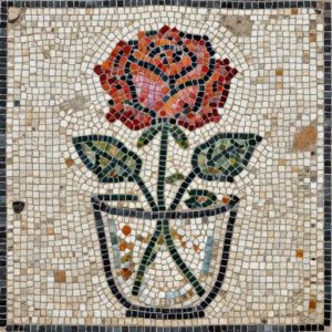 Rose in a Glass Vase – Opus Tessellatum Mosaic Art