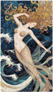 Ethereal Sea Goddess Mosaic Art