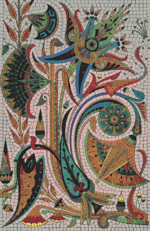 Abstract Floral Mosaic Art - Vibrant Organic Composition