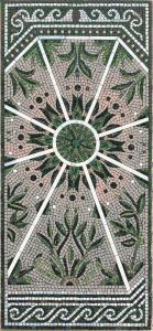 Classical Botanical Sunburst Mosaic Art