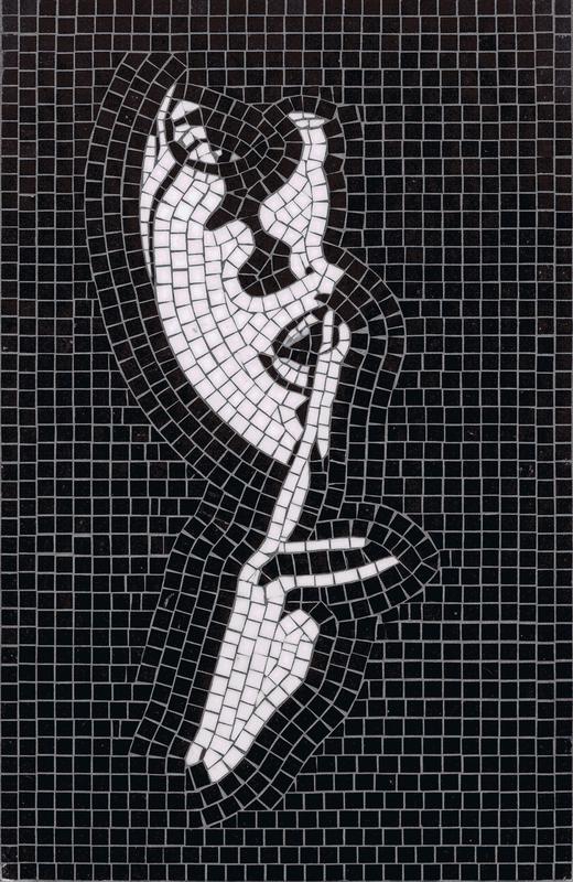 Secret Silence - Black and White Mosaic Art