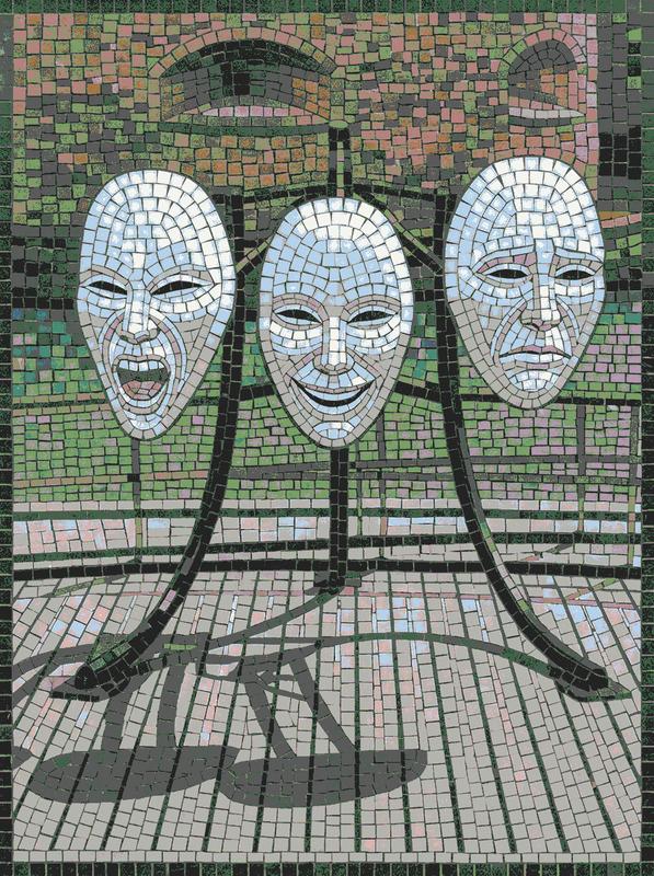 Trio of Emotional Masks Mosaic Art