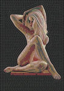 Elegant Female Figure Mosaic Art – 60×86 cm