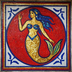 Soviet Style Mermaid Mosaic Art