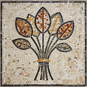 Poppy Bouquet Mosaic Art – Opus Tessellatum Style