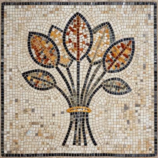 Poppy Bouquet Mosaic Art - Opus Tessellatum Style