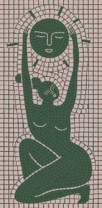 Green Goddess and Sun Mosaic Art
