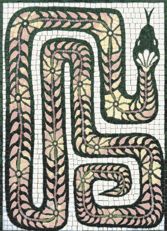 Elegant Serpentine Mosaic Art - Decorative Snake