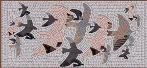 Stylized Birds in Flight Mosaic Art