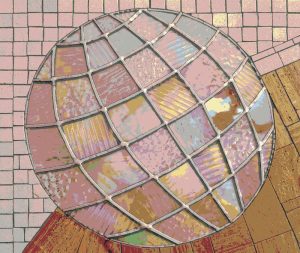 Iridescent Sphere Mosaic Art – Modern Abstract Decor