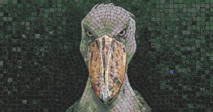 Mosaic Bird Portrait – Intense Gaze Art