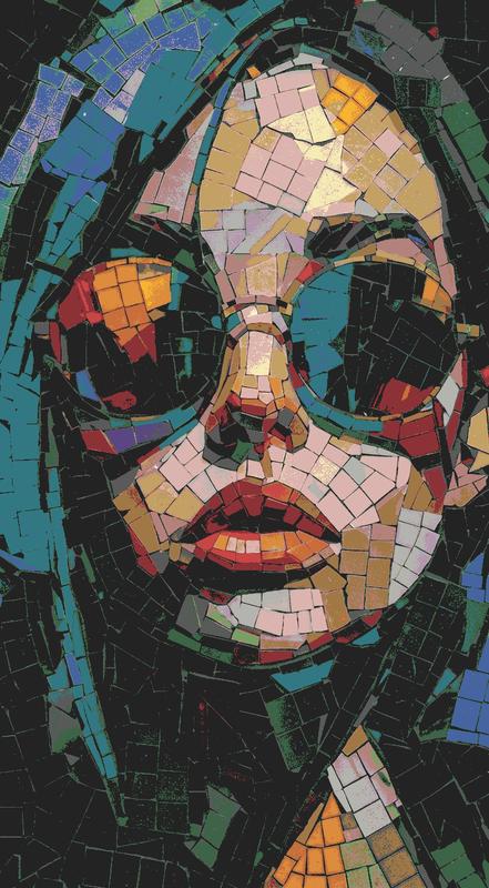 Modern Woman in Sunglasses Mosaic Art