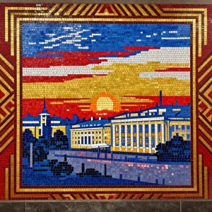 Saint Petersburg Sunset Soviet Style Mosaic Art