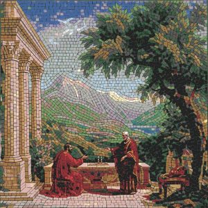 Classical Philosophers Mosaic Art – 60×60 cm