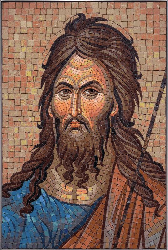 Classical Mosaic Portrait of a Solemn Man