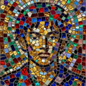 Colorful Opus Incertum Mosaic Portrait