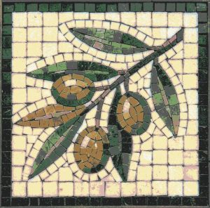 Olive Branch Mosaic Art – Mediterranean Nature