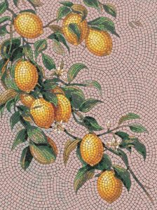 Lemon Branch Mosaic Art – Mediterranean Nature Decor