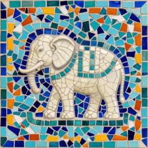 Custom Trencadís Elephant Mosaic Art