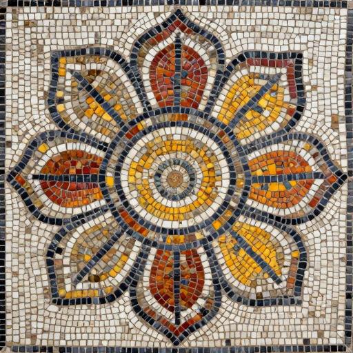 Handcrafted Opus Tessellatum Flower Mosaic Art
