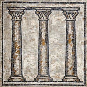 Roman Columns Mosaic Art – Opus Tessellatum Style