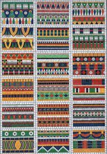 Colorful Geometric Mosaic Border Patterns