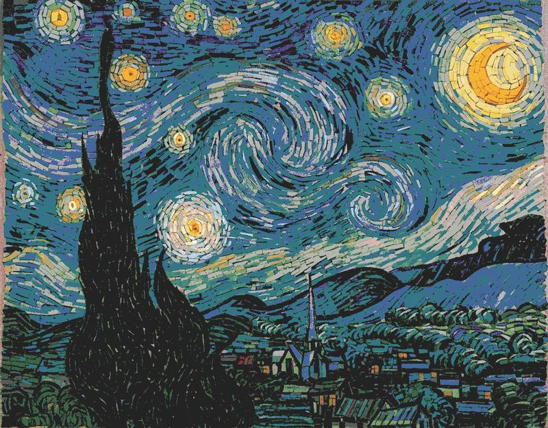The Starry Night Mosaic Art - Handcrafted Masterpiece