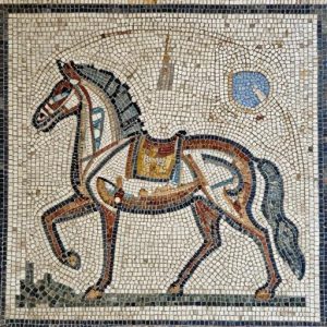 Classical Roman Horse Mosaic – Opus Tessellatum Art