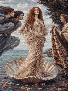 The Birth of Venus Mosaic Art – Classical Mythology