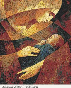 Mother and Child Mosaic Art by J. Kirk Richards