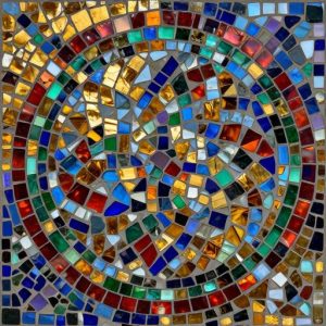 Vibrant Abstract Circular Mosaic Art