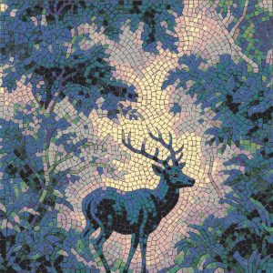 Majestic Forest Stag Mosaic Art – 200×200 cm