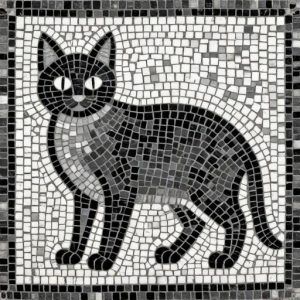 Roman Style Cat Mosaic Art – Opus Tessellatum