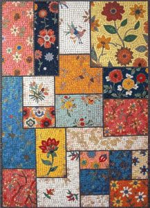 Colorful Floral Patchwork Mosaic Art